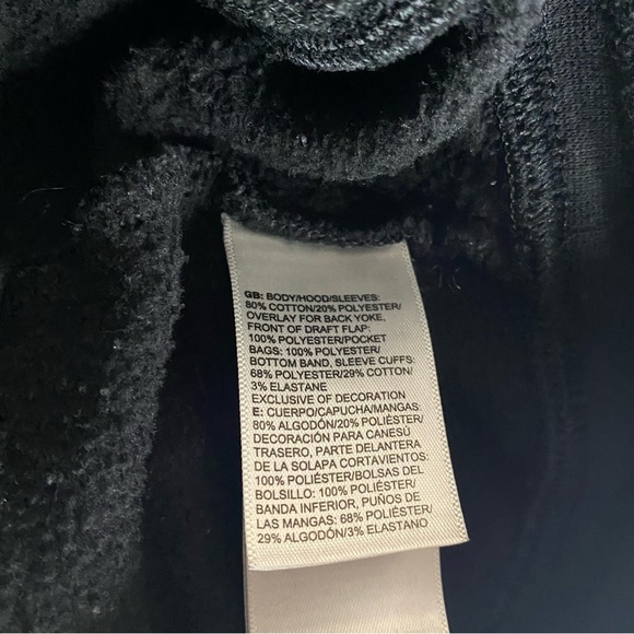 The North Face Men's Sz Large 1/4 Zip Pullover Logo Black Hoodie Sweatshirt - Picture 4 of 10